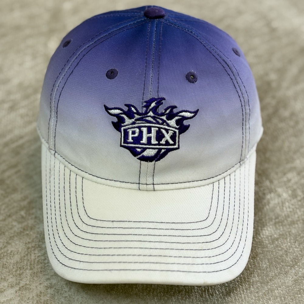 VTG Phoenix Suns Adidas Women NBA Ombre White Purple Bling‎ Logo Y2K Cap Hat